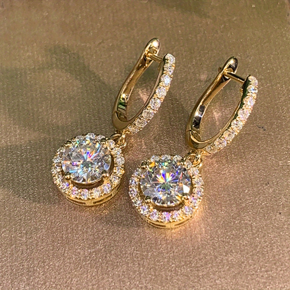 TEMU Fashionable Earrings For Women With A Unique And Stylish Short Pendant, Simple Ladies' Jewelry, Zirconia Ear Studs Accessories