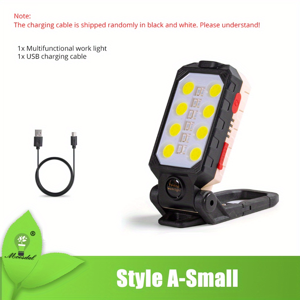 Lampe de poche Rechargeable USB torche LED lampe de travail Portable  magnétique COB crochet suspendu lanterne Camping