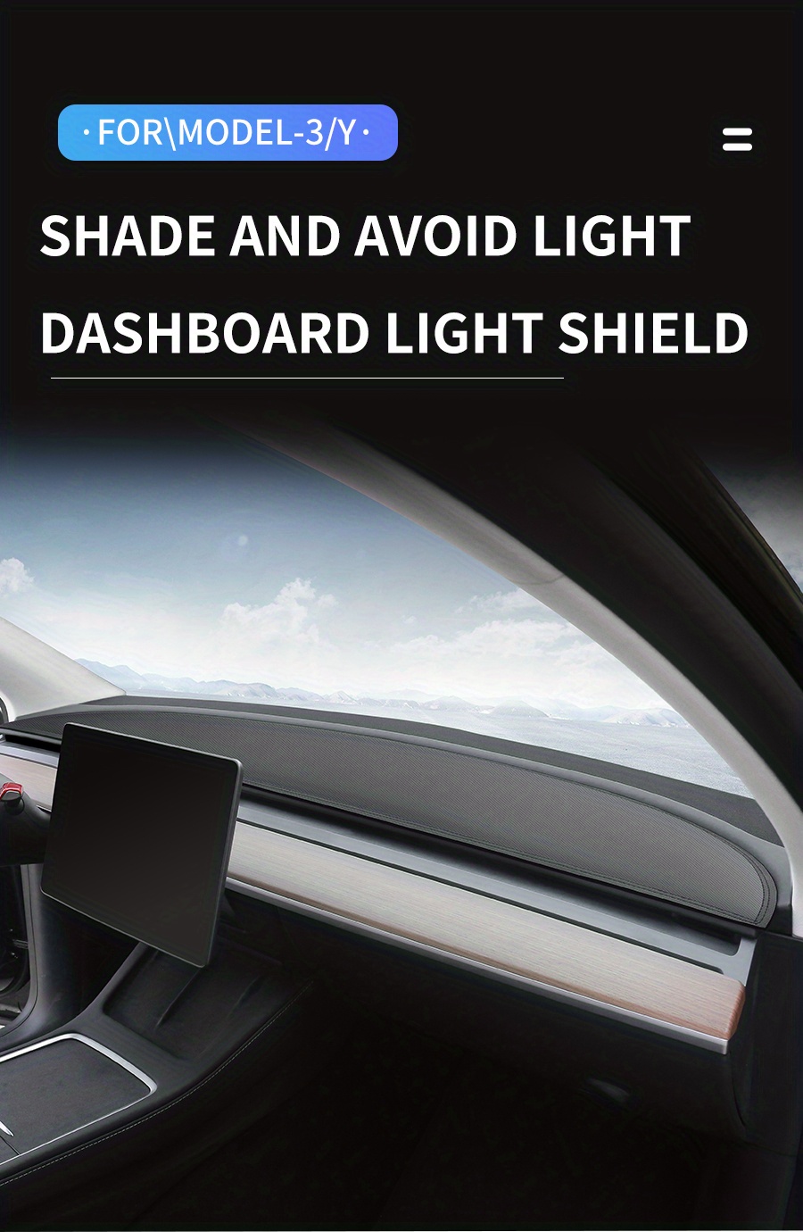 Modely/model3 Dashboard Light Blocking Pad: Keep - Temu