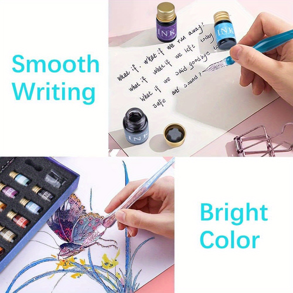 Glass Dip Pen And Ink Set Calligraphy Dip Pens For Art - Temu