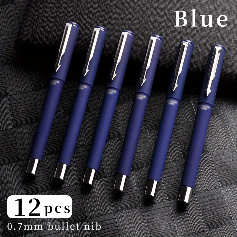 Rollerball Pen Bullet Tip 0.7mm 12 Pcs Titanium Steel Ballpoint Pen