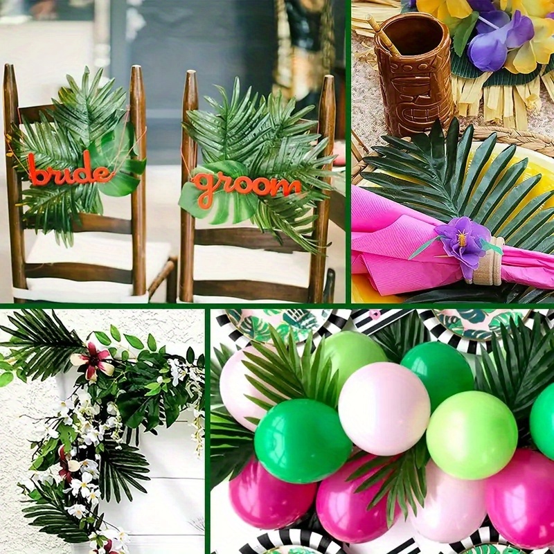 Artificial Palm Leaves Tropical Palm Leaves Faux Palm Fronds Temu