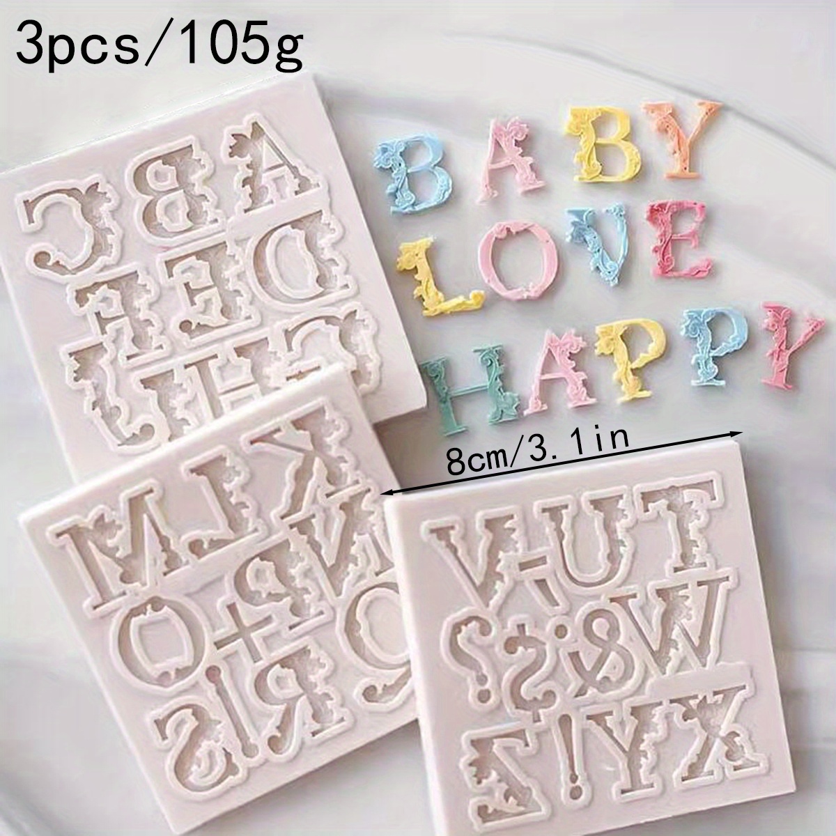 Letter Silicone Mold  Silicone Chocolate Candy Alphabet Mold for