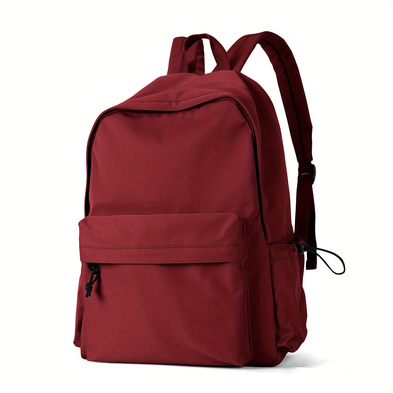 Solid Laptop Backpack Preppy Style Lightweight Travel Bookbag