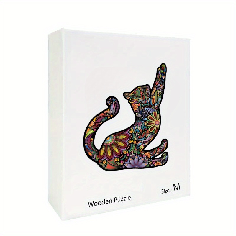 Cat Wooden Puzzle Exquisite Gift Packaging With Challenging - Temu