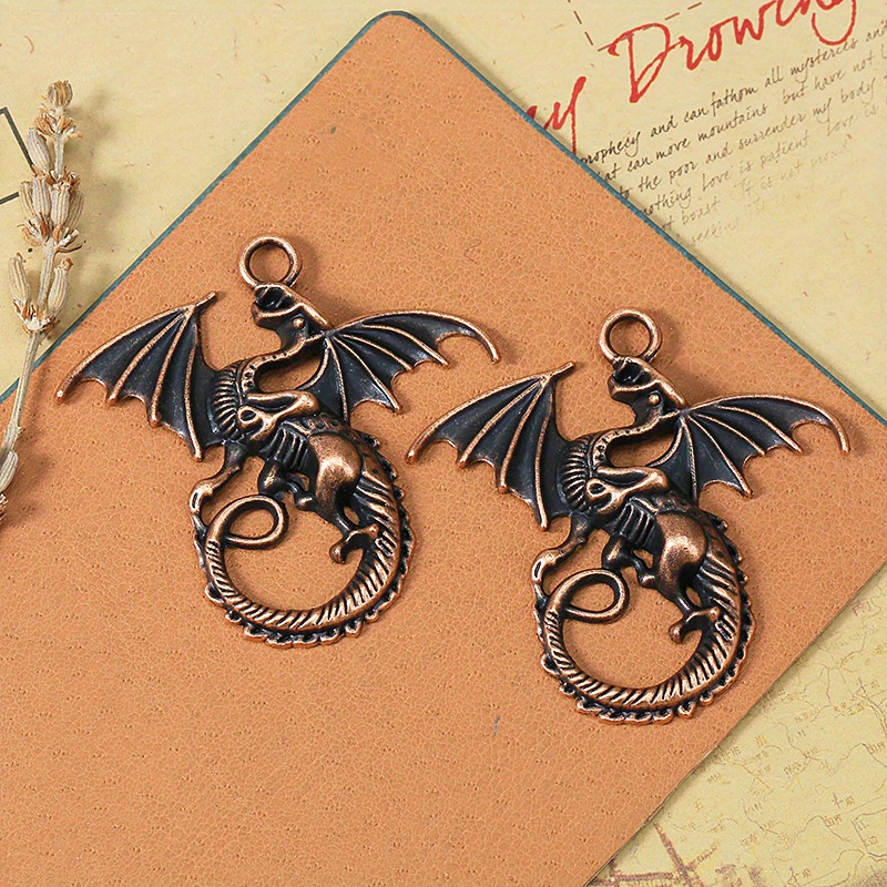 5pcs Charms Dragon DIY Jewelry Findings DIY Jewelry Making Jewelry Accessories Antique Silver Color