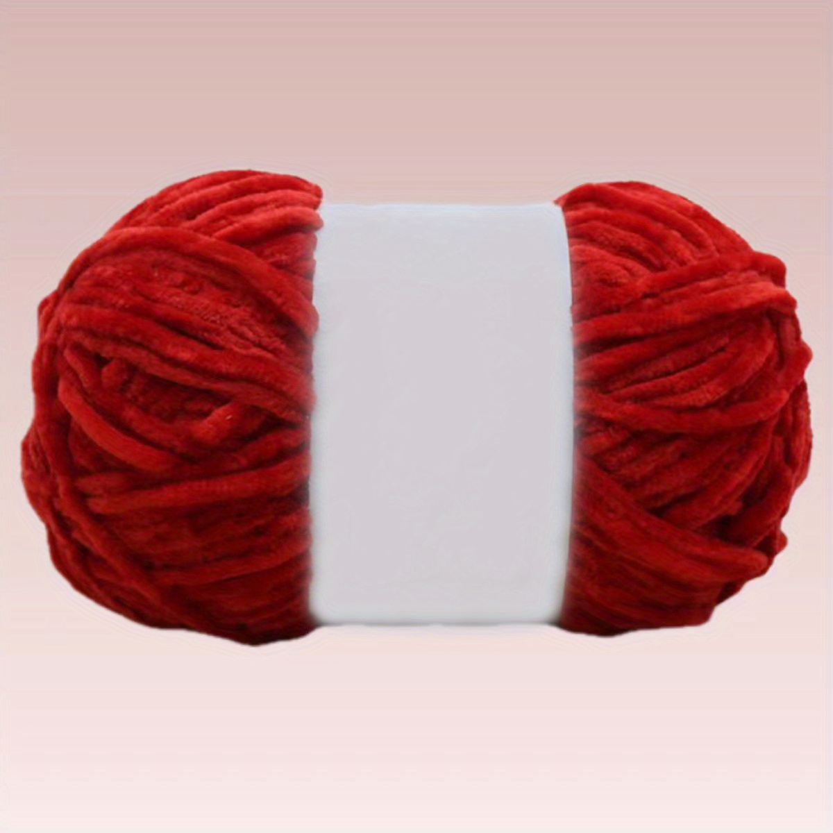  BATELO 4 Skein Chenille Velvet Blanket Amigurumi Plush Scarf  Yarn for Crocheting and Knitting 100gr(43yd)×4 - Red