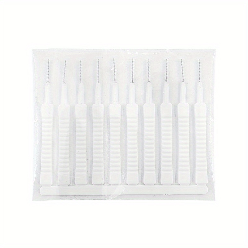 10pcs/pack Mini White Dredge Tool, Plastic Shower Head Cleaning