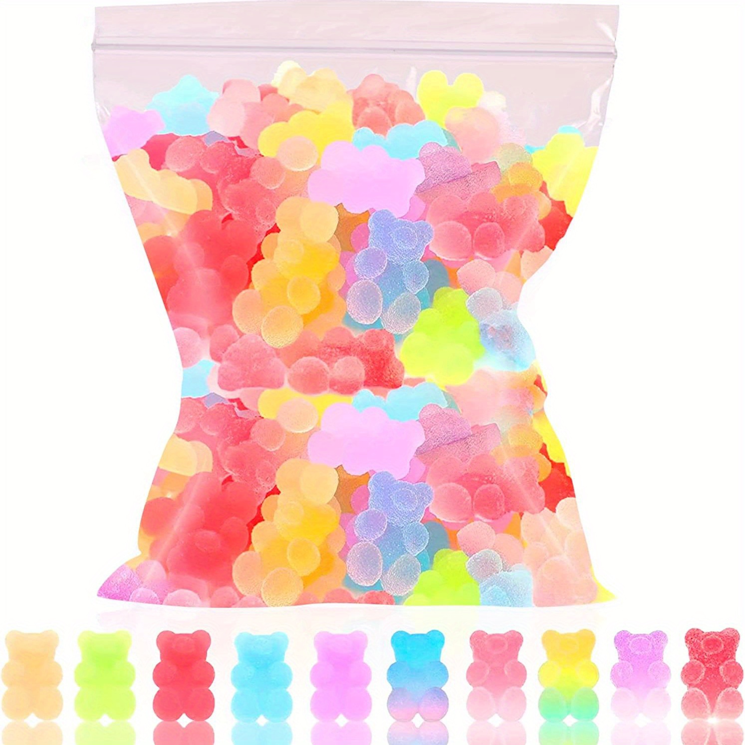 20Pcs gummy bears, gummy bear cabochons, gummy bear embellishments Gummy  Bear Resin Nail Charms -20pcs Nail Art Charms