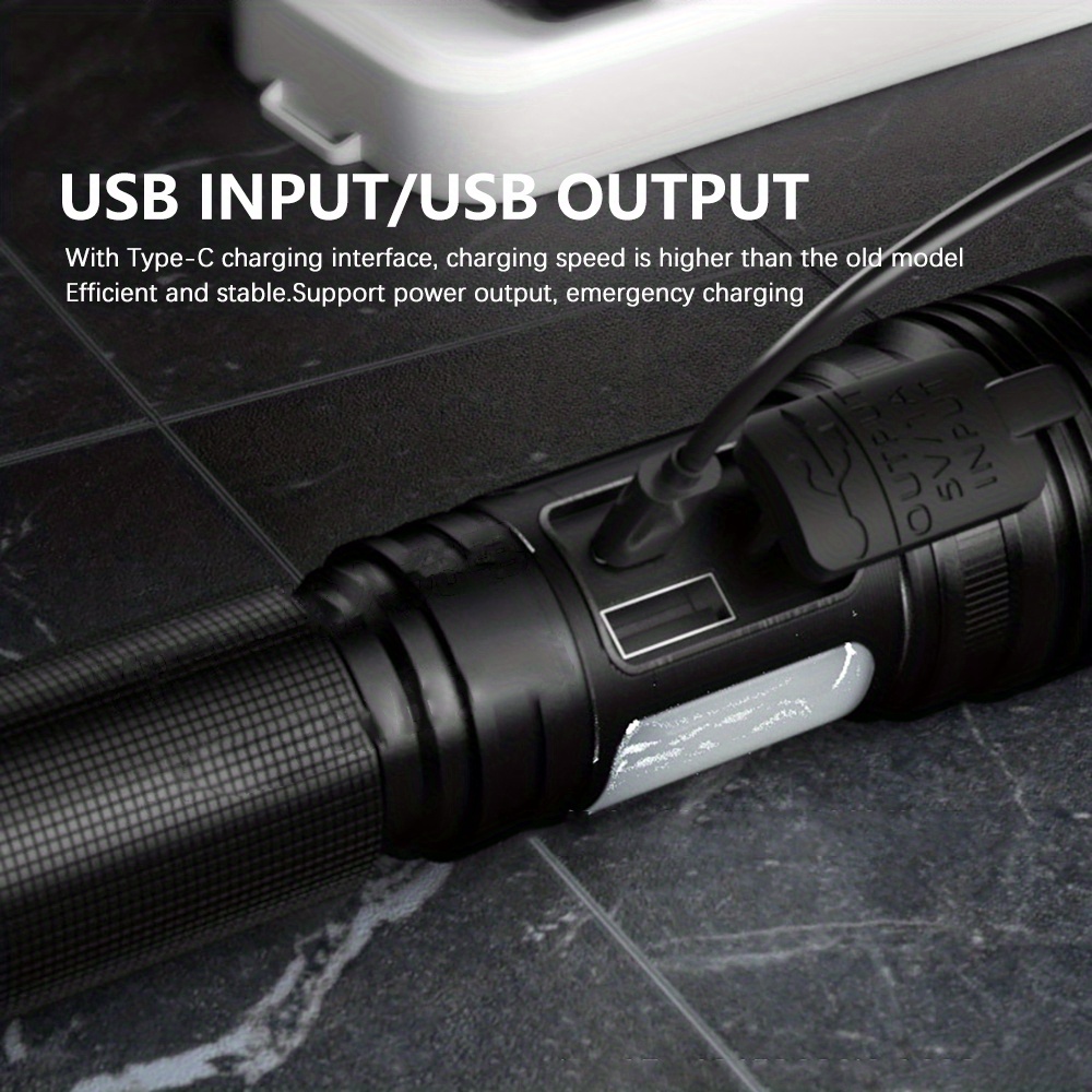 Powerful Xhp99 Led Flashlight Long Shot 18650 Torch With - Temu