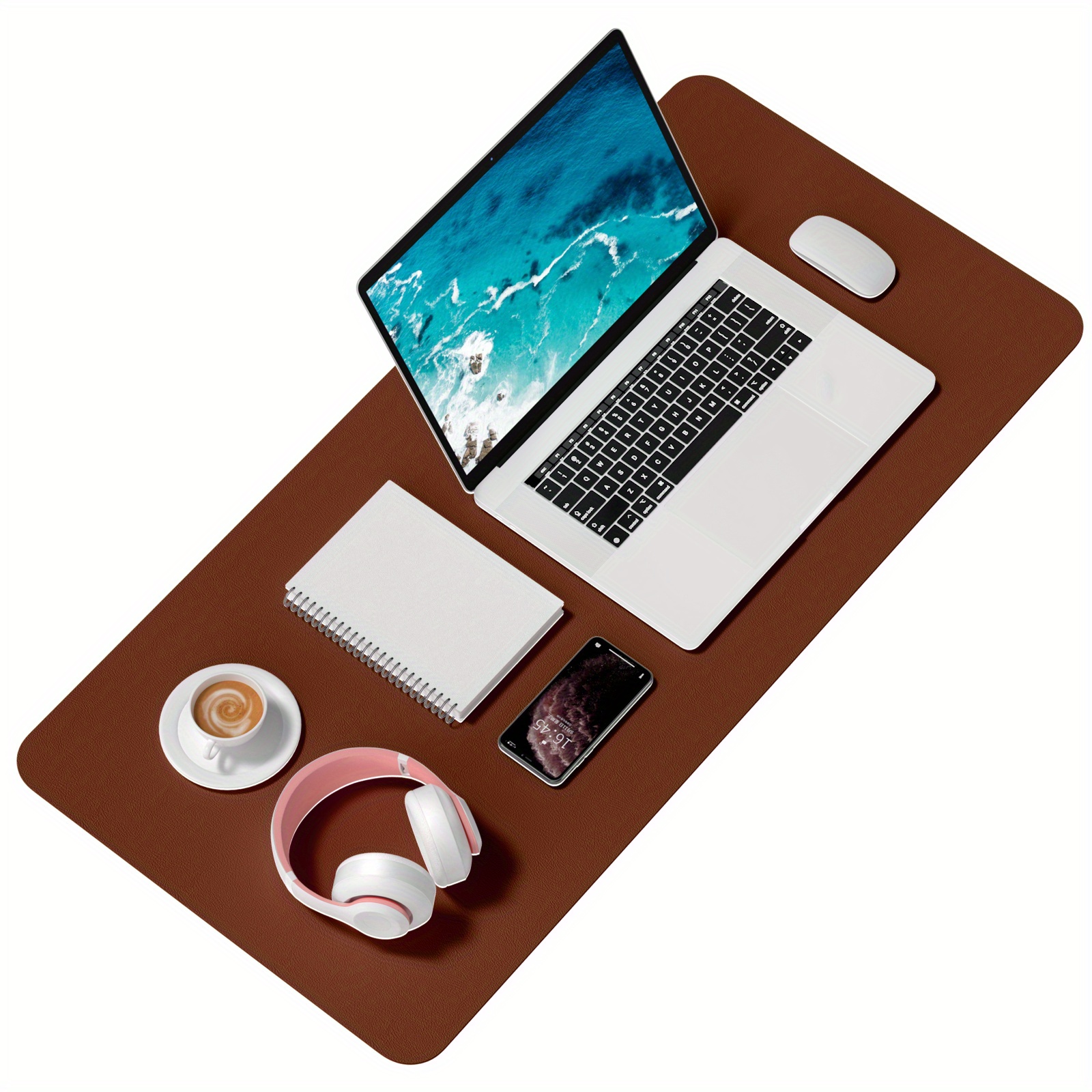 Pu Leather Desk Mat Premium Office Desk Pad Protector Pu - Temu