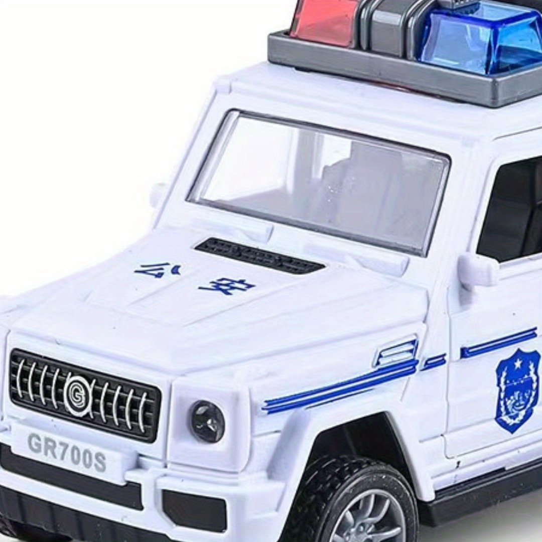 toy car inertia drop resistant openable door police car fire truck model off-road small car kids toys white 0