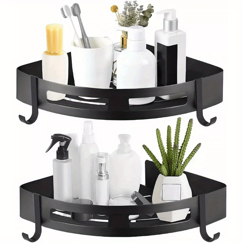 Black Corner Shower Shelf, Bathroom Shelves, Minimalist Shower