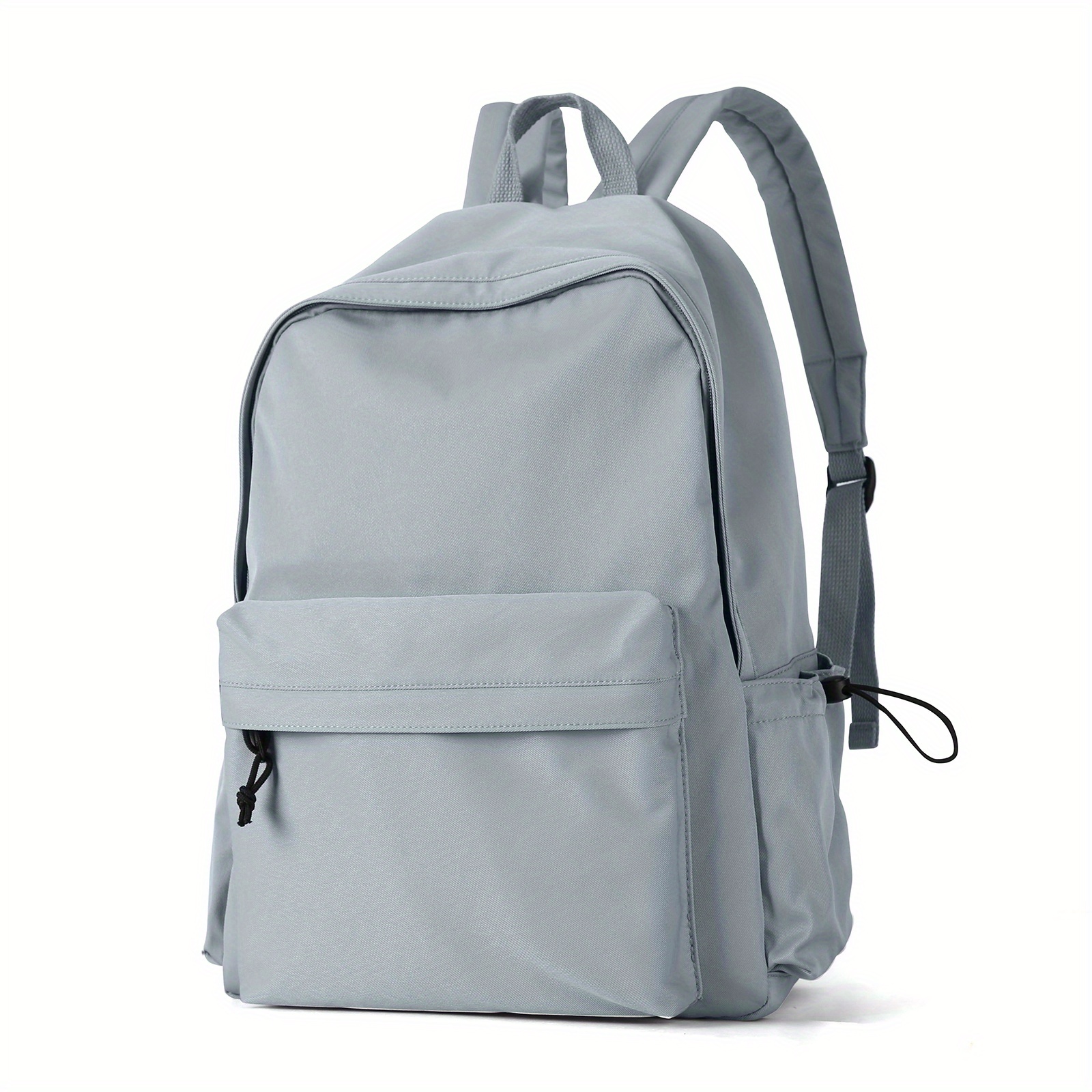 Solid Laptop Backpack Preppy Style Lightweight Travel Bookbag