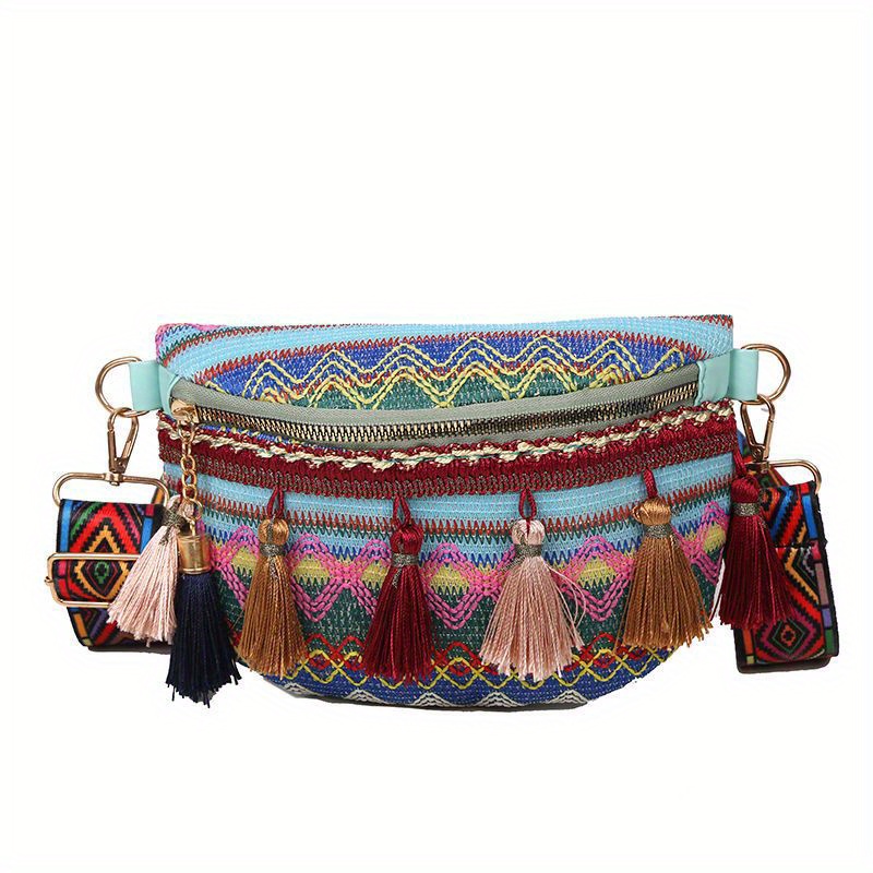 Retro Ethnic Embroidered Crossbody Bag Bohemian Style Chest Bag Womens Vintage  Boho Bag Waist Bag - Bags & Luggage - Temu Germany
