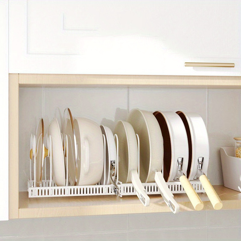 Maximize Your Kitchen Storage With This Pot Rack Organizer For Hotel -  Telescopic Pots & Pans Organizer, Removable Lid Holders & Pan Rack! - Temu