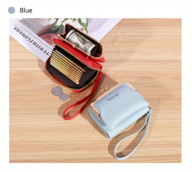 Small Credit Card Bag For Women, Multi Functional Kiss Lock Wallet, Fashion  Zipper Coin Purse - Temu