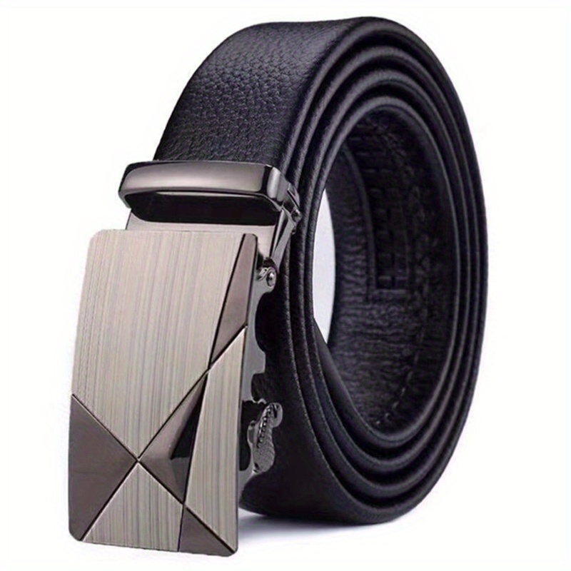 Men's Classic Fashion Automatic Buckle Design Leather Belt Business Belt