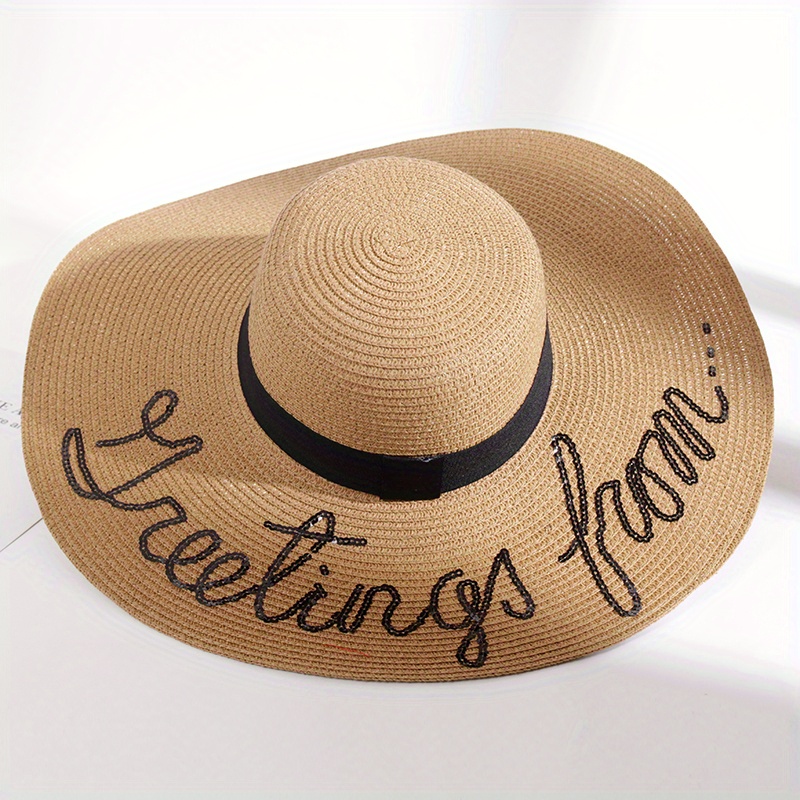 Sequins Floppy Beach Hat Monogram Sun Hat. Summer Hat for 
