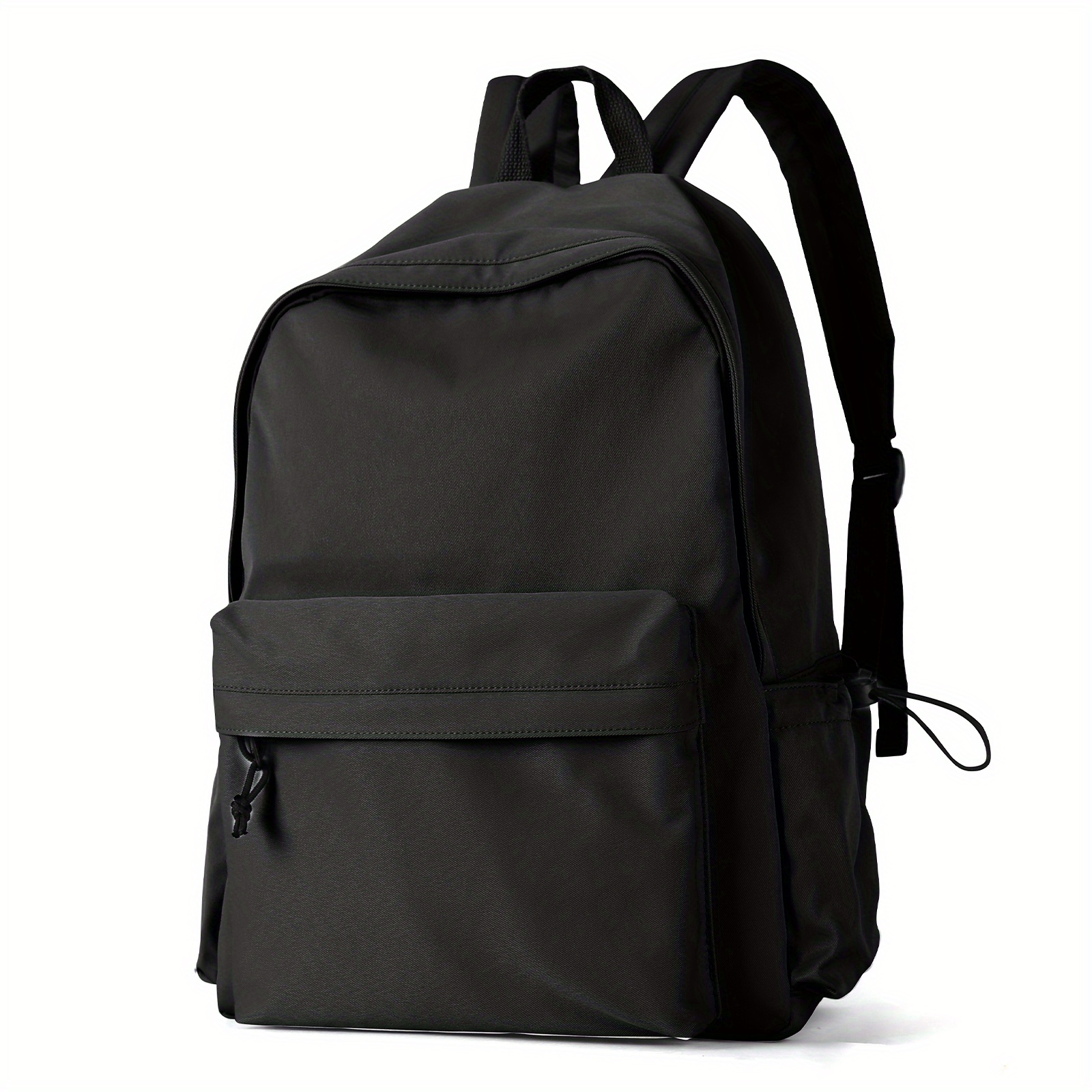 Solid Laptop Backpack Preppy Style Lightweight Travel Bookbag