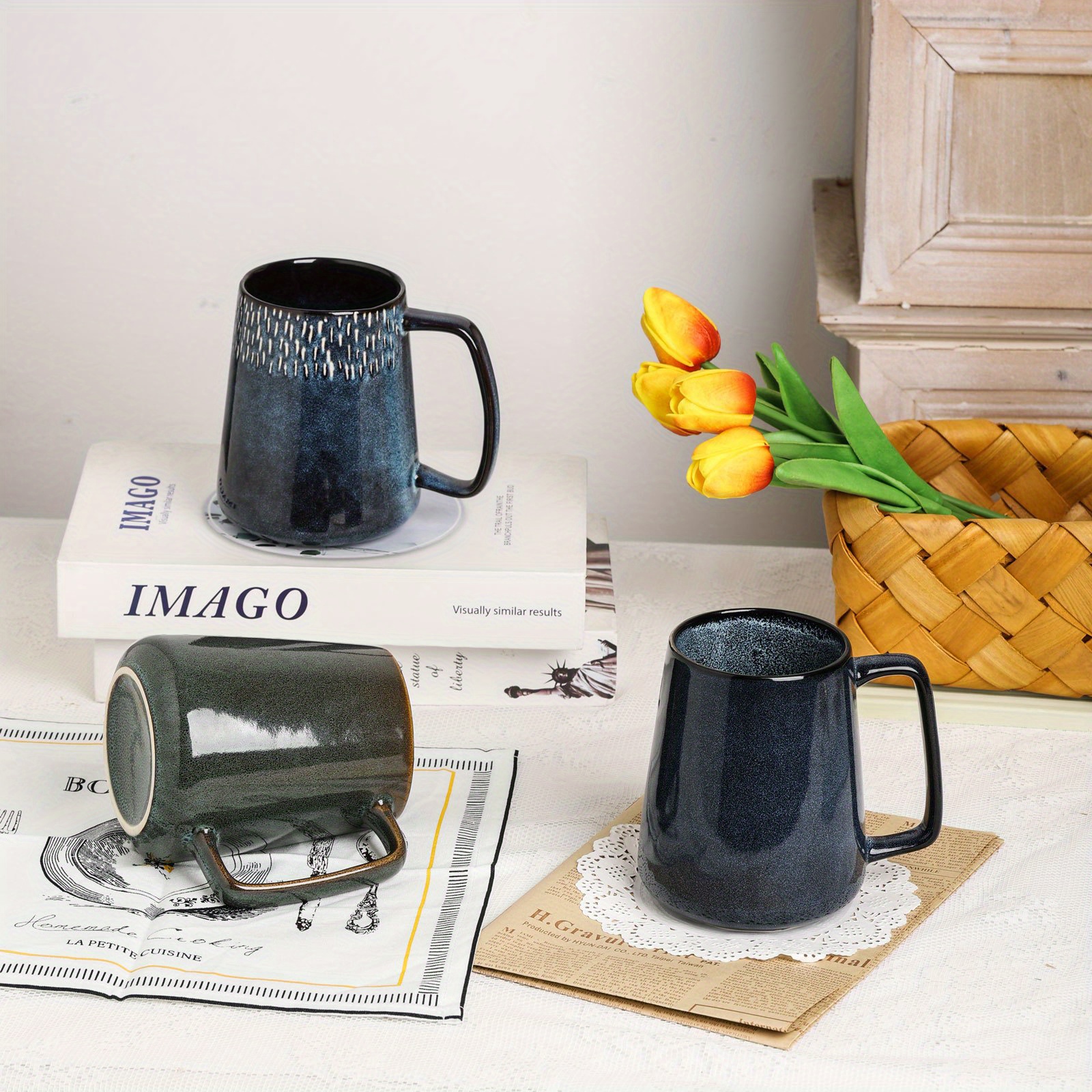 masoline 24 oz Large Ceramic Coffee mugs, Extra Large Tea and Coffee Cups,  Large Handle Design, Big …See more masoline 24 oz Large Ceramic Coffee