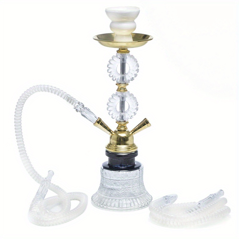 Arabic Hookah Set Trumpet Double Tube Glass Water - Temu