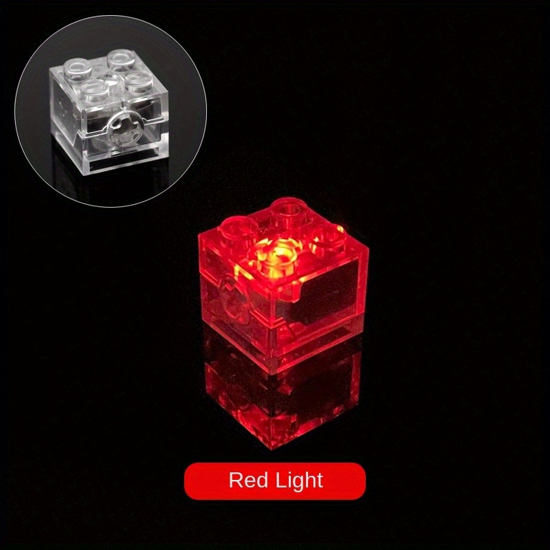 LED Lighting Kit - Red and Blue Blinking LEGO Studs with 2x4 Battery Brick