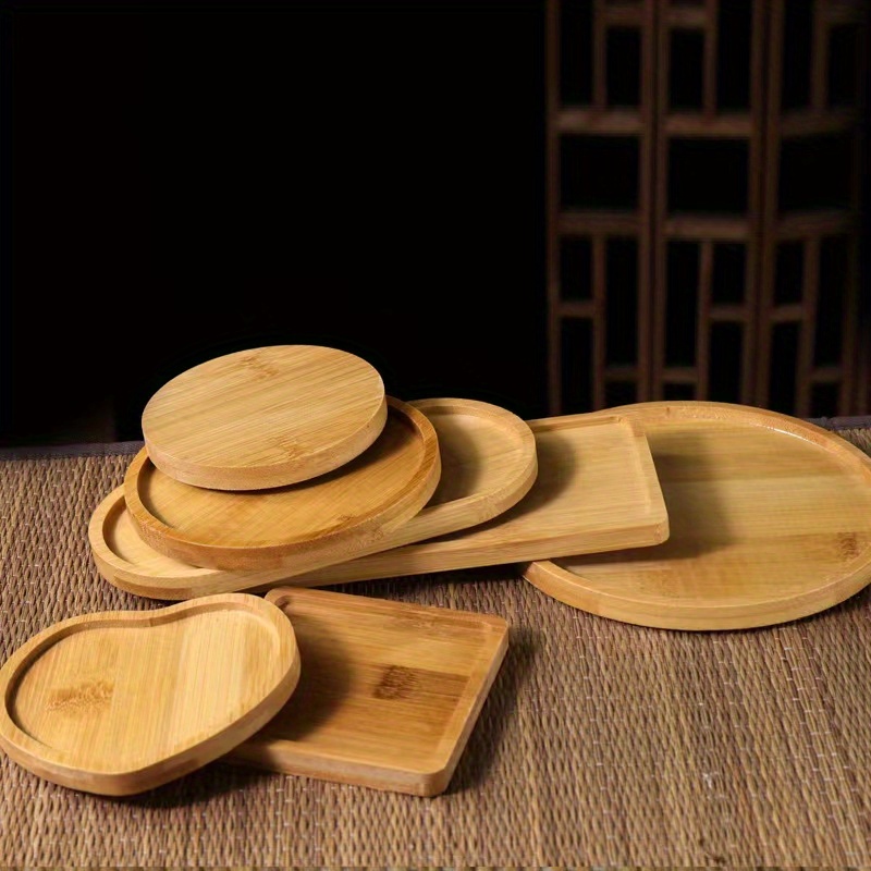 Wooden Coasters For Drinks Round/heart/square Natural Wood - Temu