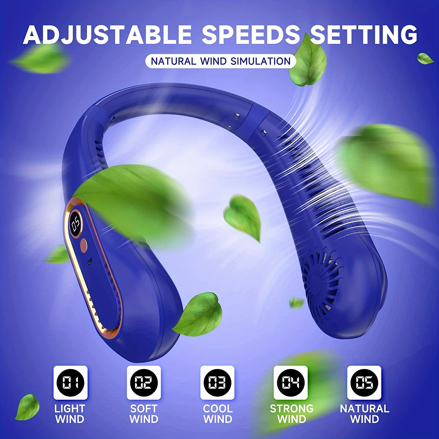 Battery powered Portable Neck Fan Earphone Design Perfect Temu Australia