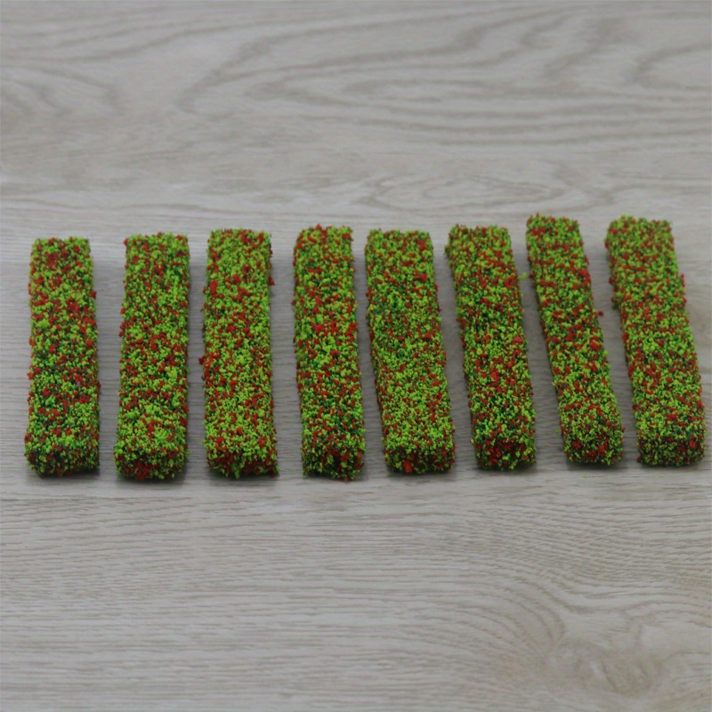8 Pcs Miniature Shrub Strips Static Shrub Groups Bush Model Static Scenery Model Aritificial Plants For Diy Architecture Building Model Railway Train Diorama Garden Scenery Landscape