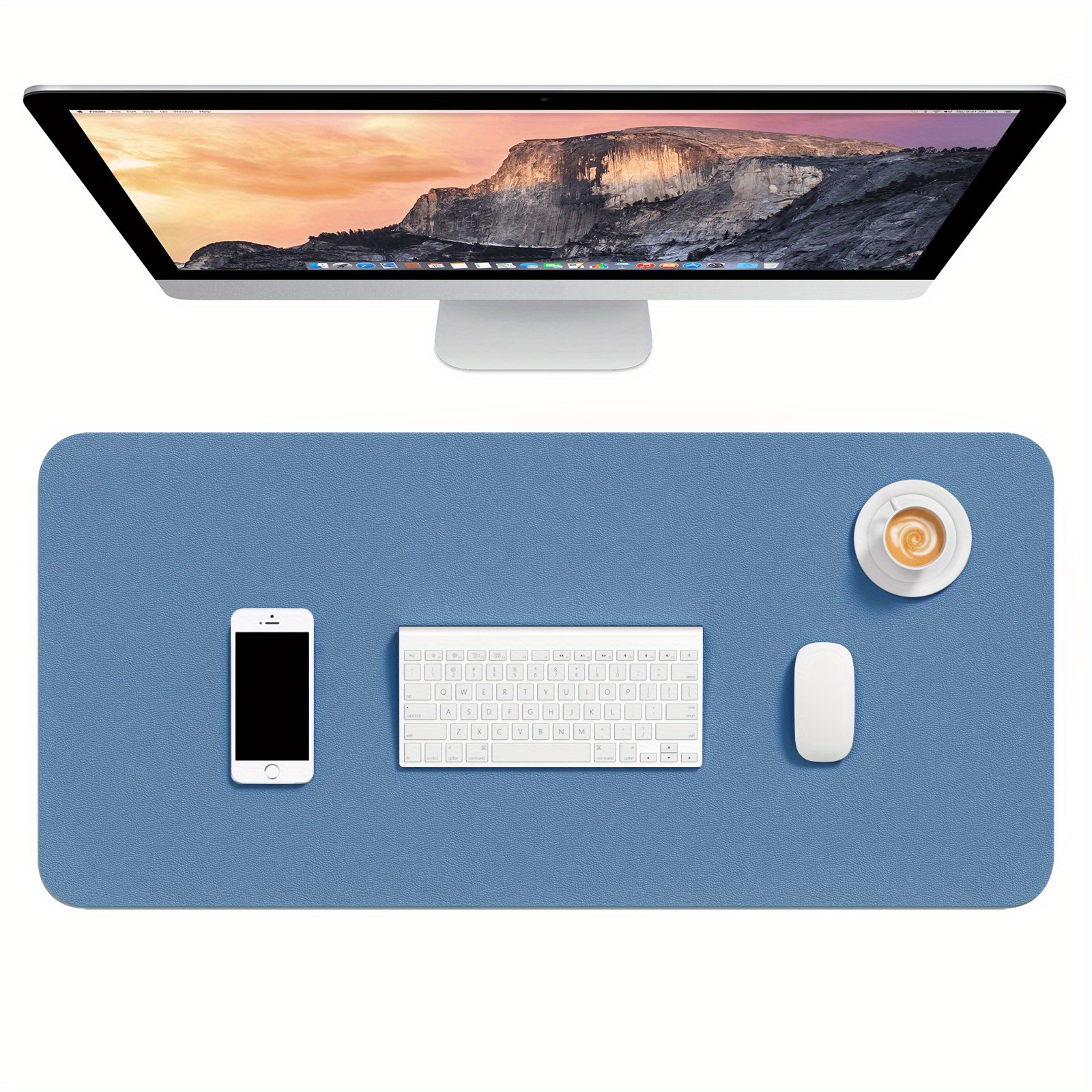 K KNODEL Desk Mat, Mouse Pad, 23.6 x 13.8, Light Blue