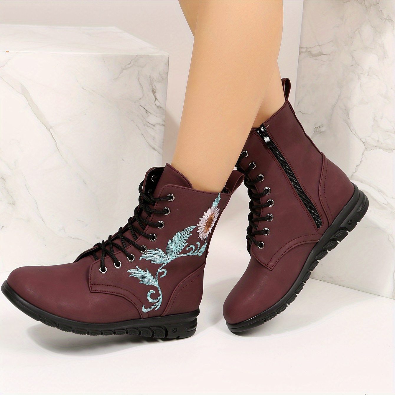 Maroon deals short boots