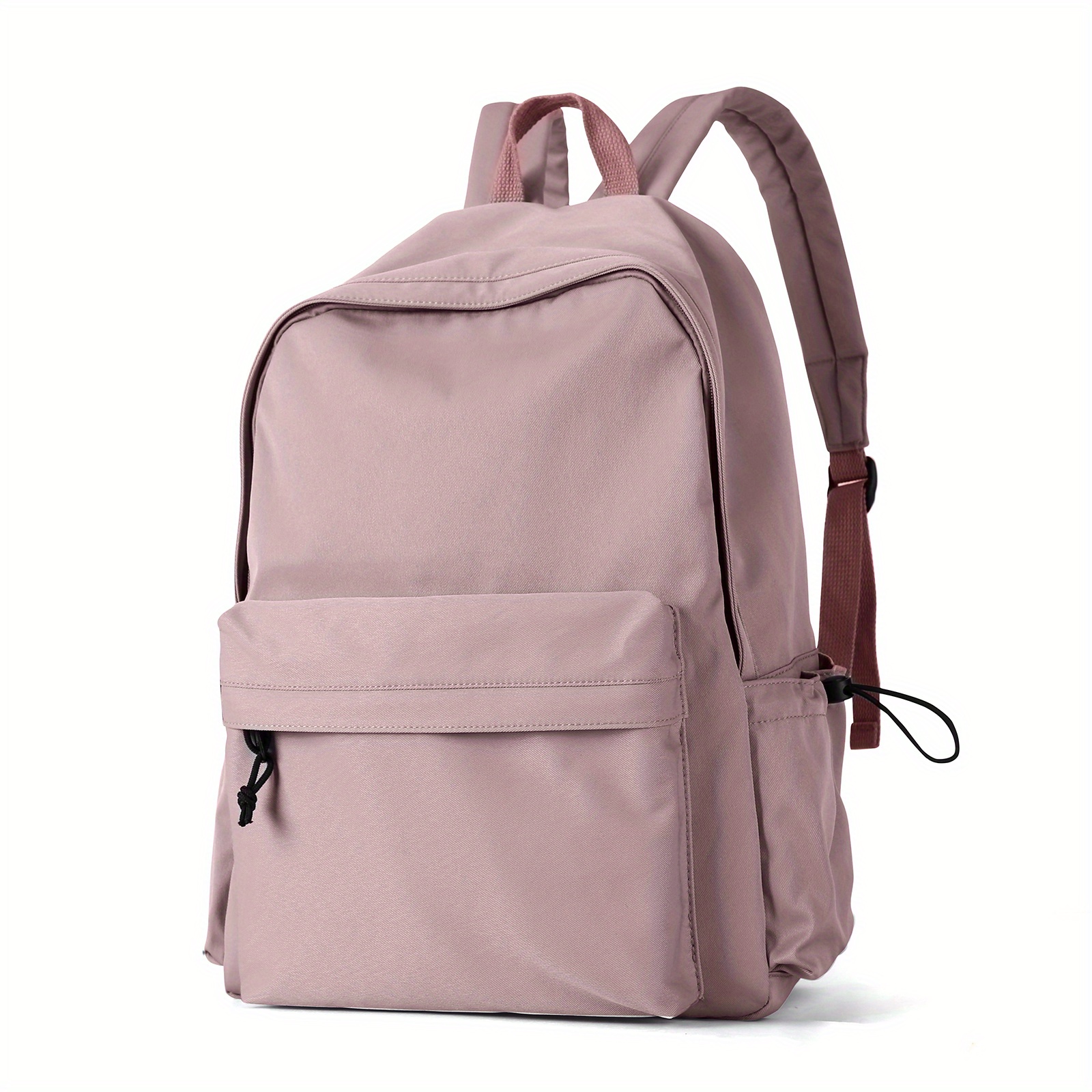 Solid Laptop Backpack Preppy Style Lightweight Travel Bookbag