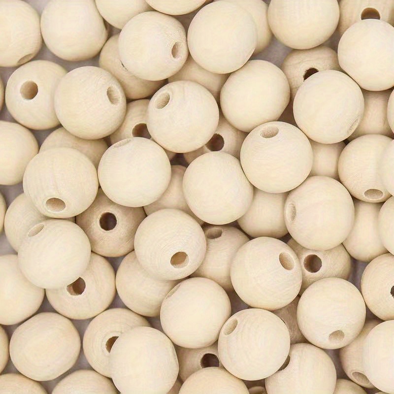 Wooden Handmade Diy Beads Bulk Round Loose Beads Log Color - Temu