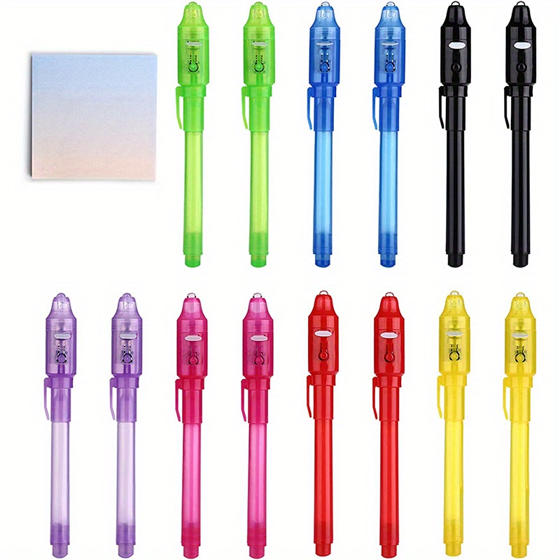 14 Stylo Encre Invisible Lampe UV Stylo Magique Encre Invisible - Petit Cadeau  Anniversaire pour Enfant Fille Garcon - Sac Anniversaire Enfant - Pochette  Surprise Enfant ​Lot Kermesse 