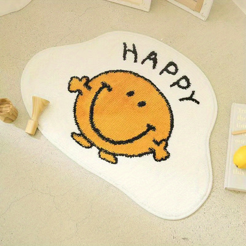 1pc Bath Rug, Cute Animal Pattern Imitation Cashmere Floor Mat