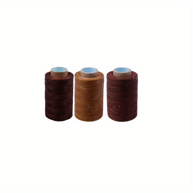 Flat Waxed Thread (Dark Brown) - 284Yard 1mm 150D Wax String Cord Sewing  Craft Tool Portable for DIY Handicraft Leather Products Beading Hand