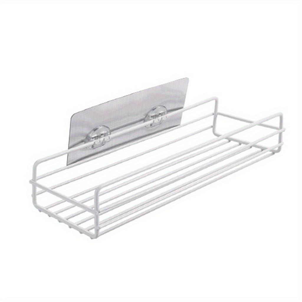 1pc Stainless Steel Shower Shelves, Self Adhesive Shower Organizer for Bathroom  Shower Storage (White)