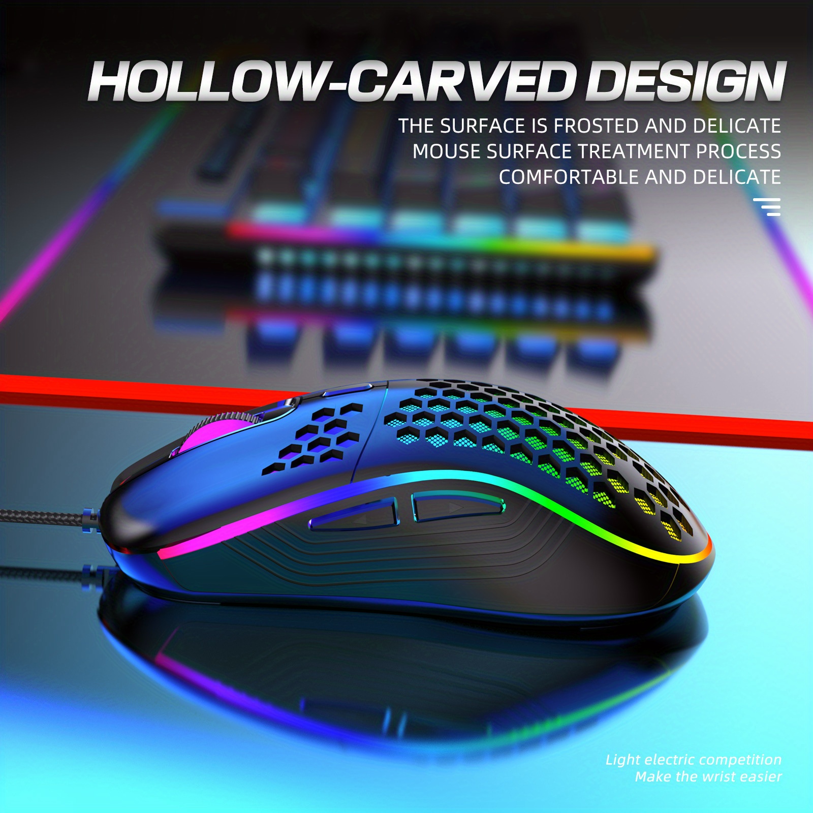 Lightweight Wired Led Gaming Mouse Design 7200dpi Temu