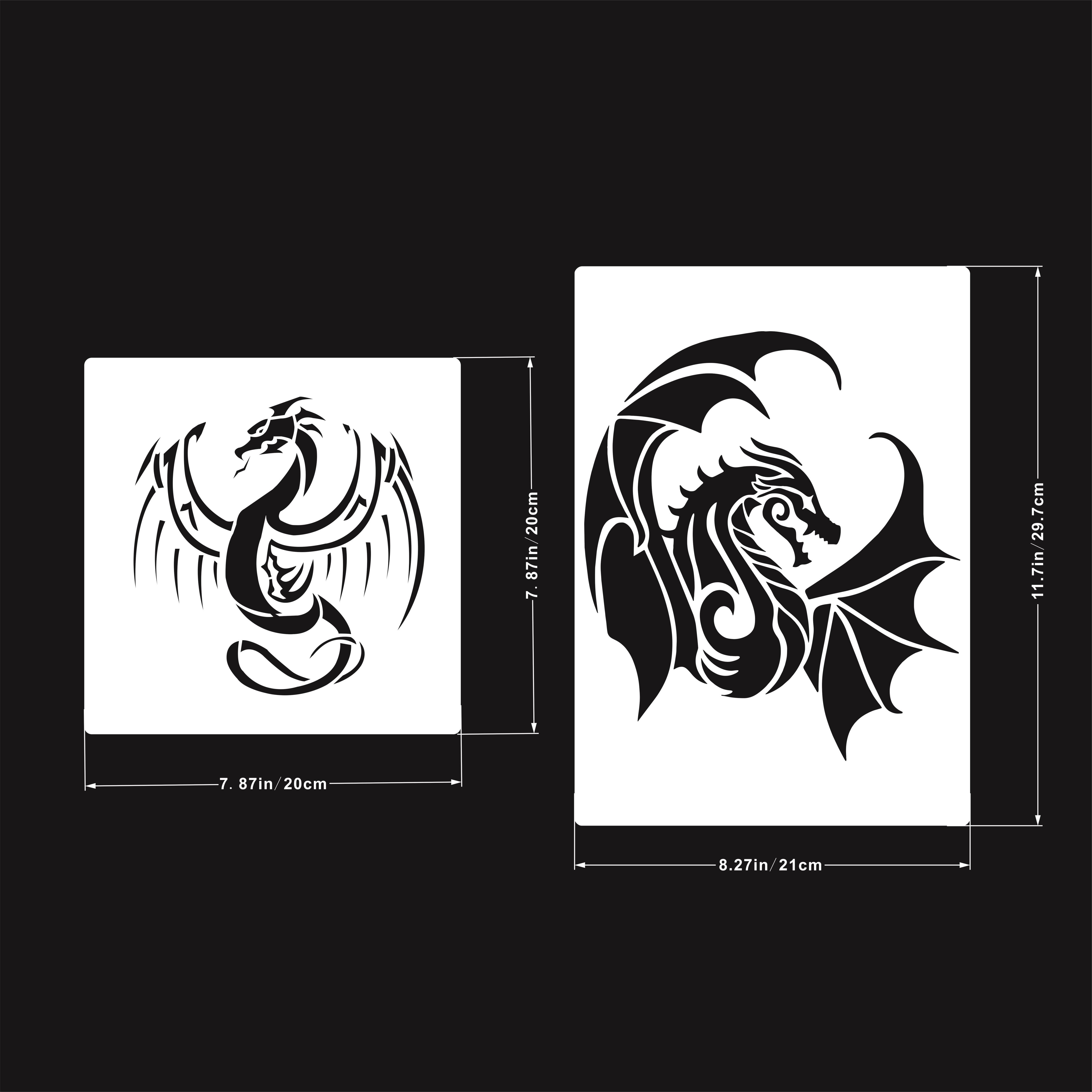 Dragon Stencils Airbrush Stencils Tattoo Stencil Paint Temu New Zealand