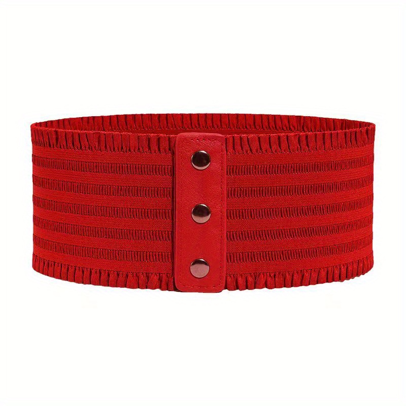 Women's Wide Belt Stretchy Dress Belts Elastic Snap button - Temu Canada