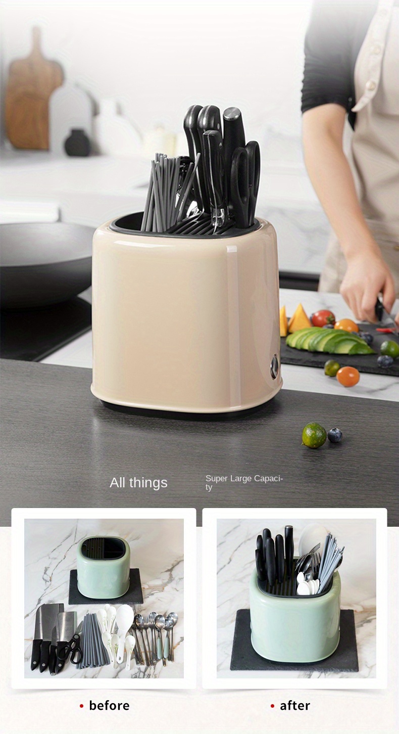 Rotating Knife Holder Rotatable Utensil Holder Kitchen Temu