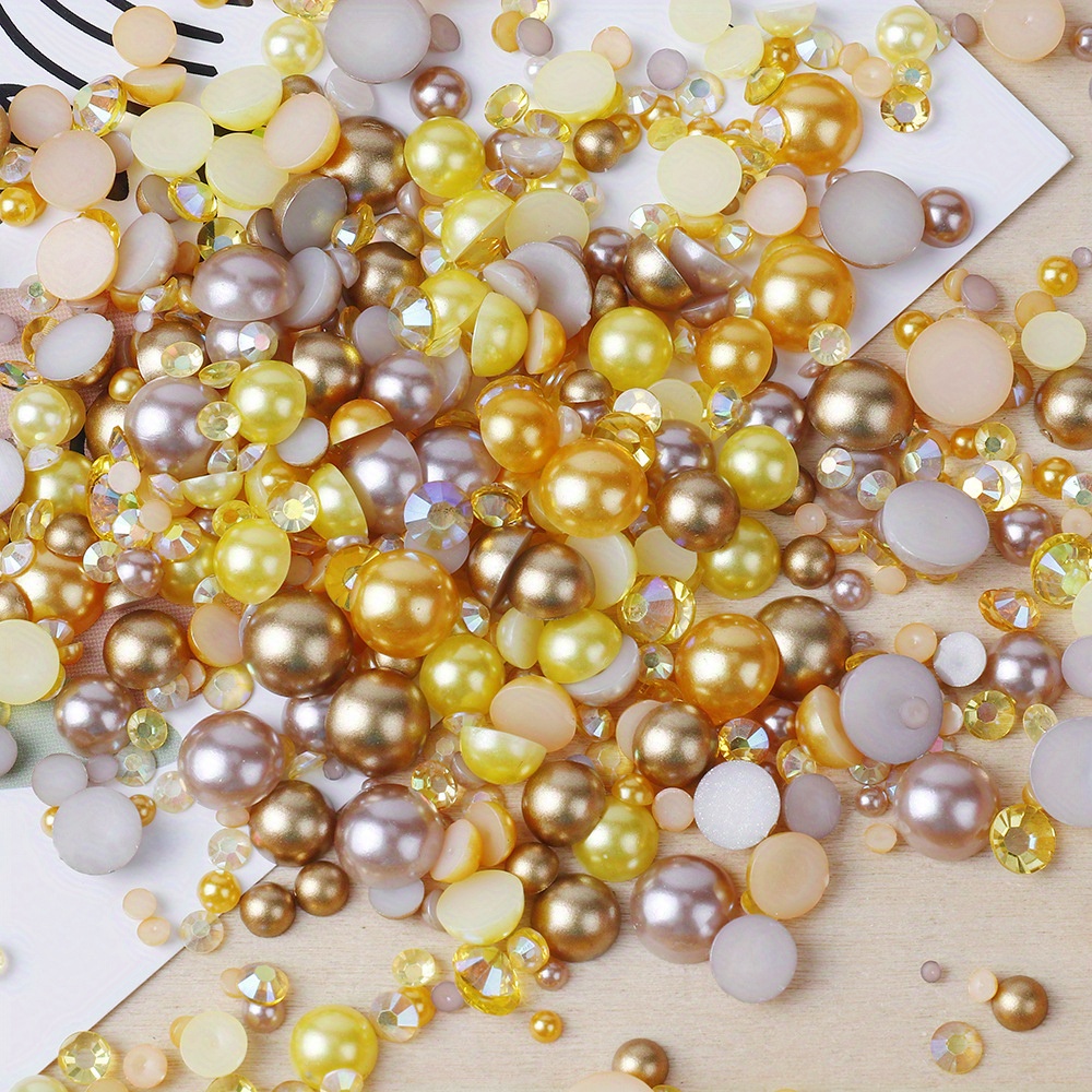 Mixed Color Rhinestones Pearl Shape Round Loose Beads Diy Jewelry Making  Accessories Handmade Material Art Craft Supplies Nail Ornaments - Temu New  Zealand