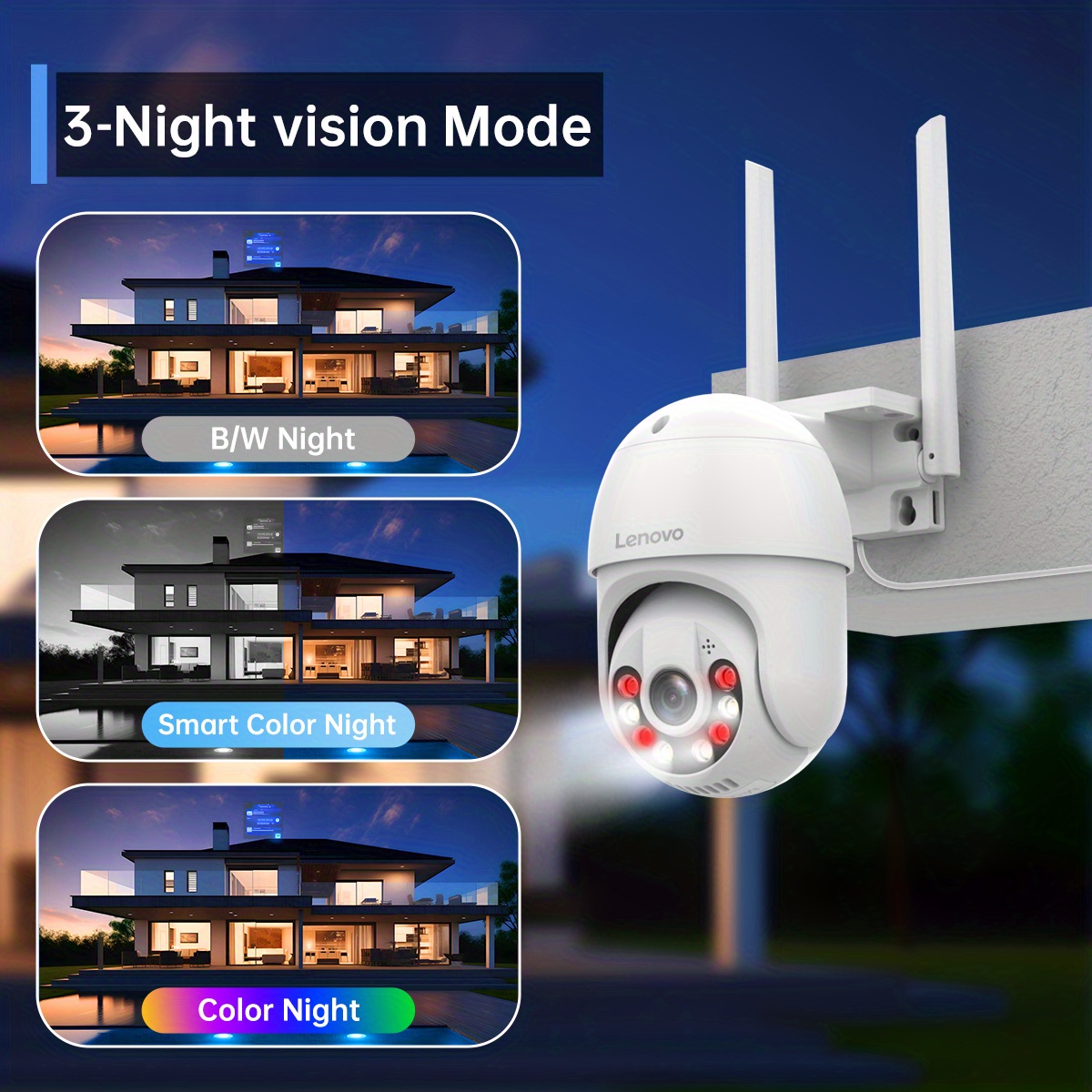 3MP 1/4PCS Cámaras Exteriores HD PTZ Wifi Video Vigilancia Inalámbrica IP  Monitor De Bebé De Seguridad Protección Inteligente Seguimiento Automático  Hogar Visión Nocturna - Temu Spain