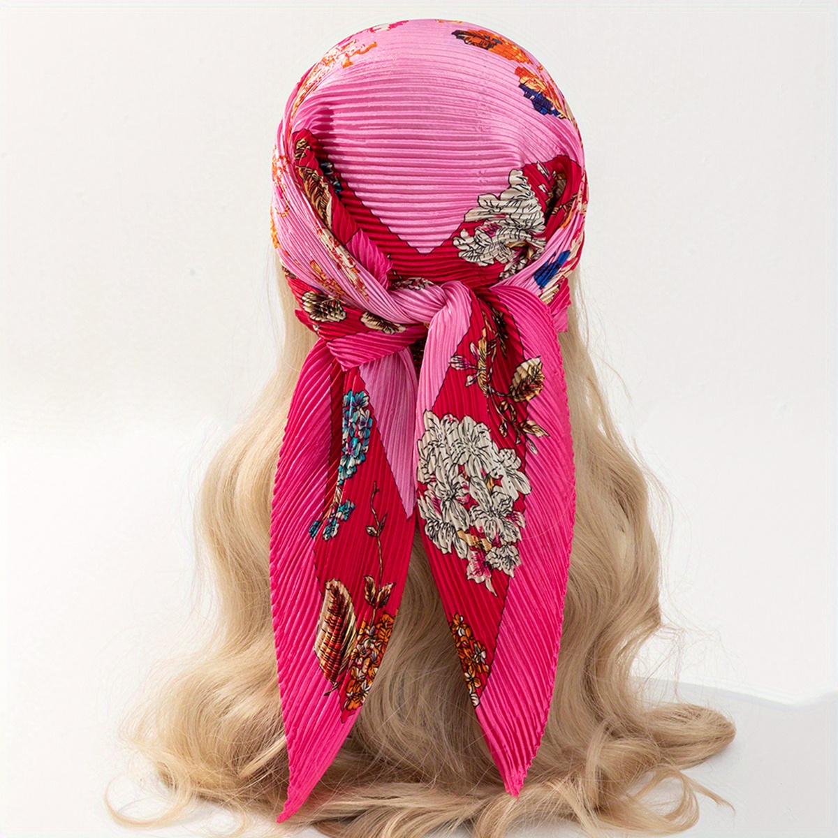 Simulated Silk Printed Square Scarf Women's Head Scarf Multifunctional  Fashion Accessories Hairband Scarf - Temu