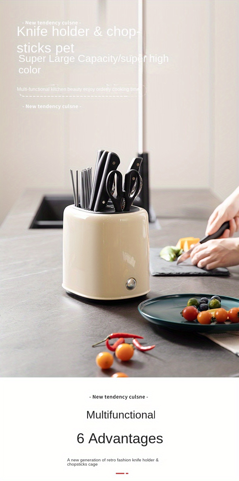 Rotating Knife Holder Rotatable Utensil Holder Kitchen Temu