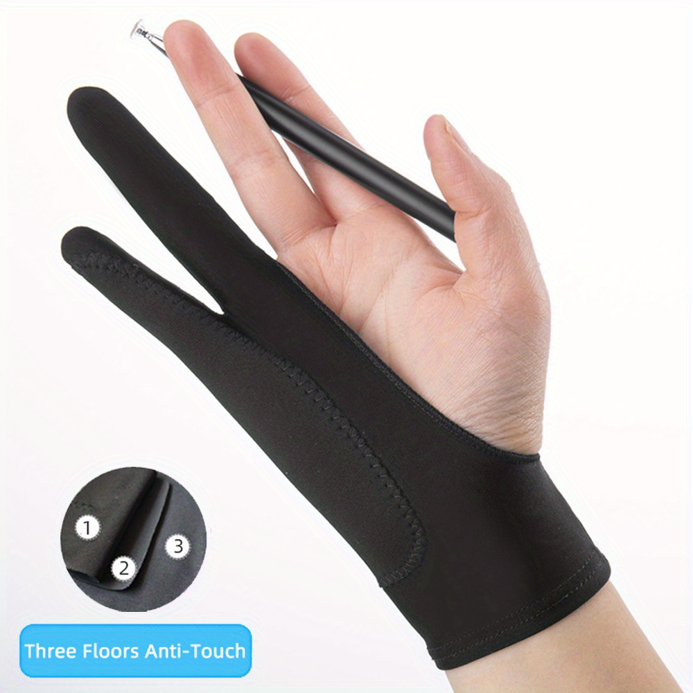 1/2PC Two-Finger Anti-fouling Glove for Graphics Drawing Tablet