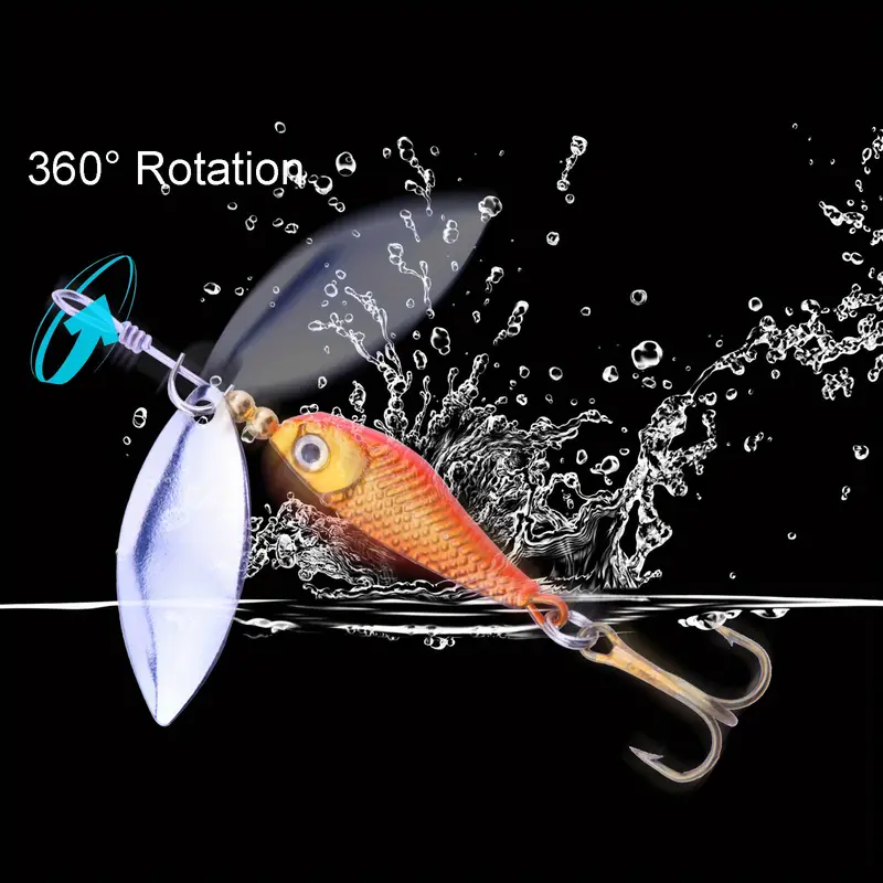 Portable Fishing Lures Kit Inline Spinner Bait Set Rooster - Temu