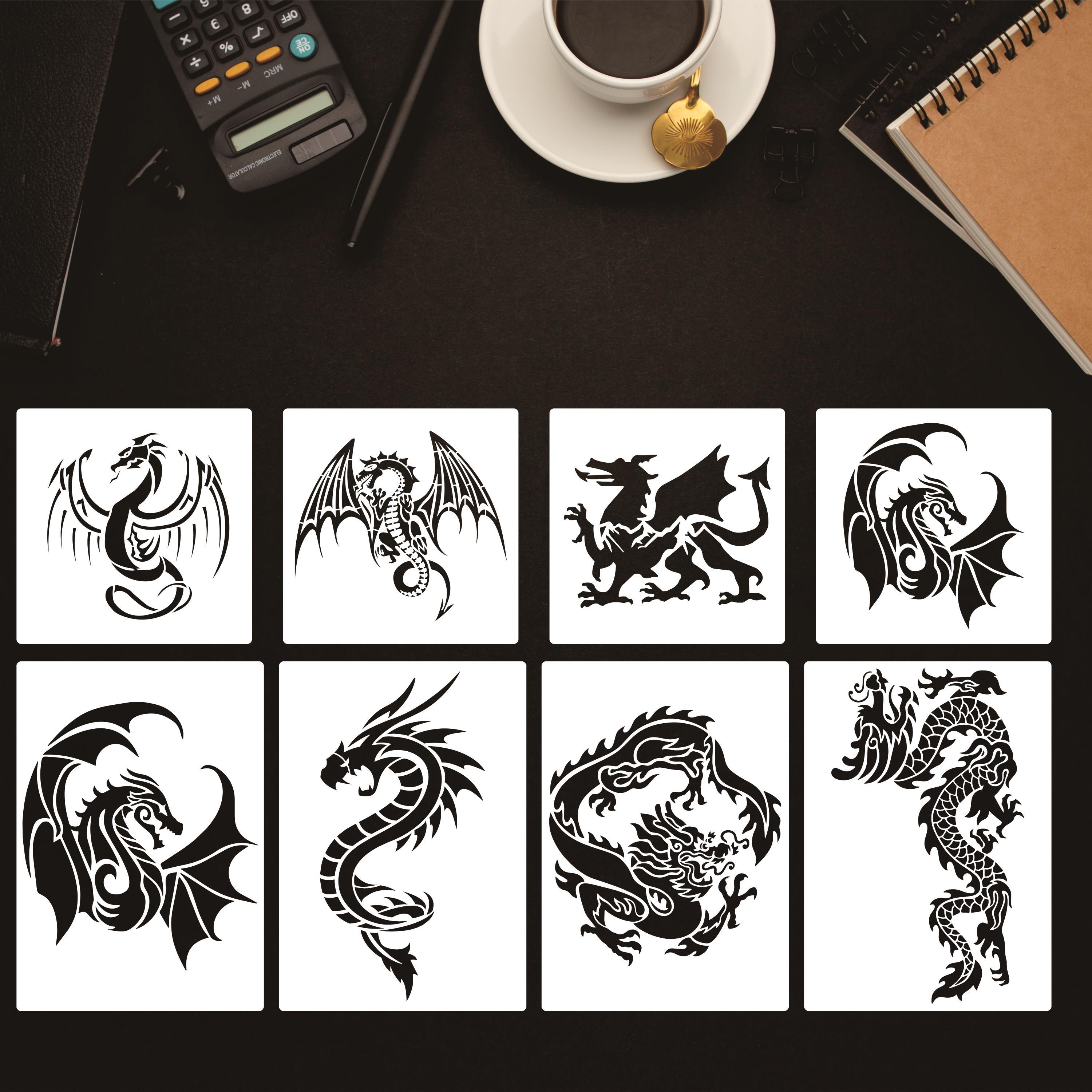 Dragon Stencils Airbrush Stencils Tattoo Stencil Paint Temu New Zealand