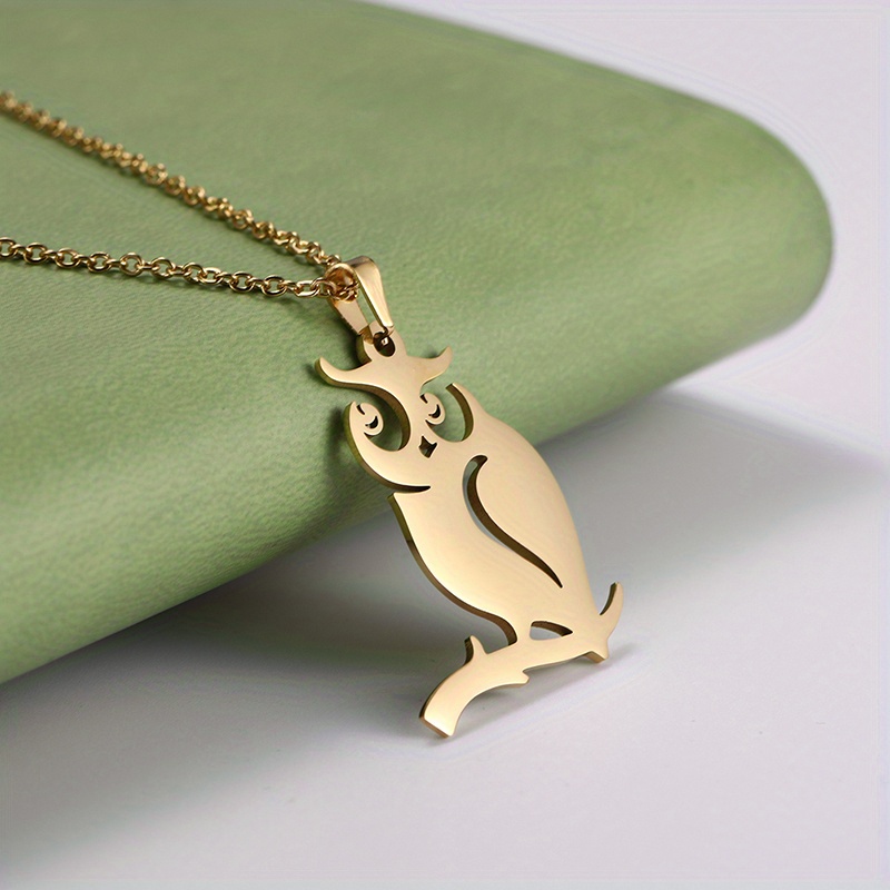 New Trendy Alloy Elegant Cute Owl Cross Gold Color Pendant